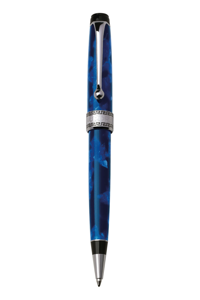 Stylo Bille Aurora Optima - Auroloide Bleu - Attributs Chromés - Réf. 998-CBA - Neuf Avec Boîte